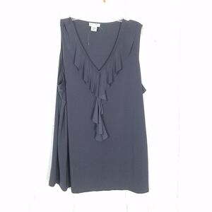 Elan + grace New York  gray ruffle detail sleeveless top